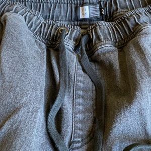 Men black denim jogger